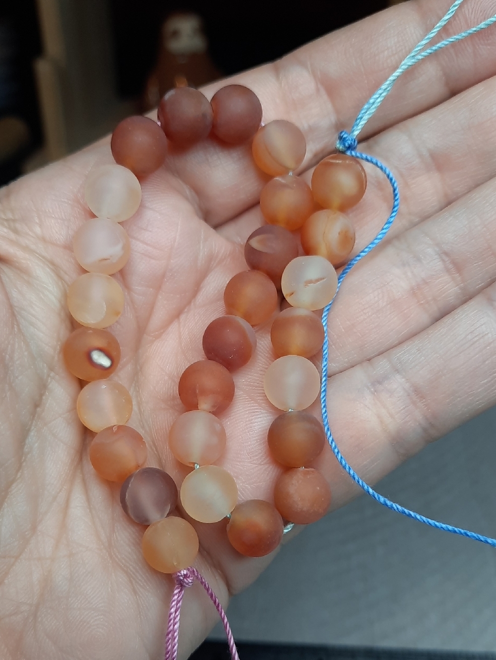 #5- 8mm Matte Carnelian Round Bead 8-inch Strand